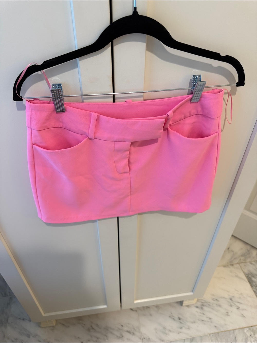 Amanda Uprichard Hot Pink Mini Skirt with Front Pockets